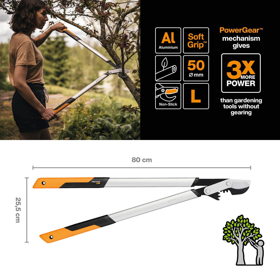 Sekator dźwigniowy nożycowy LX98 PowerGear X Fiskars